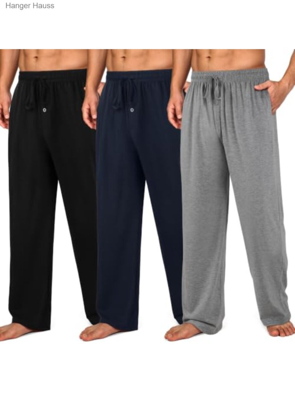 3 Pack Men's Pajama Pants Cotton Lounge Sleepwear Drawstring